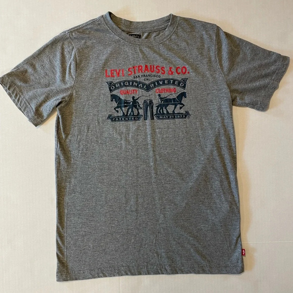 Levi’s Gray Short Sleeve Graphic Tee T-shirt Boys Size XL (18-20) - Picture 1 of 5
